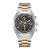 Lee Cooper Men's  Multifunction Watch Gun Dial With Two Toned Rose Gold And Silver Metal Band,LC08214.560